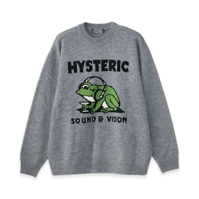HYSTERIC GLAMOUR Diggy Knit Sweater "Top Gray"