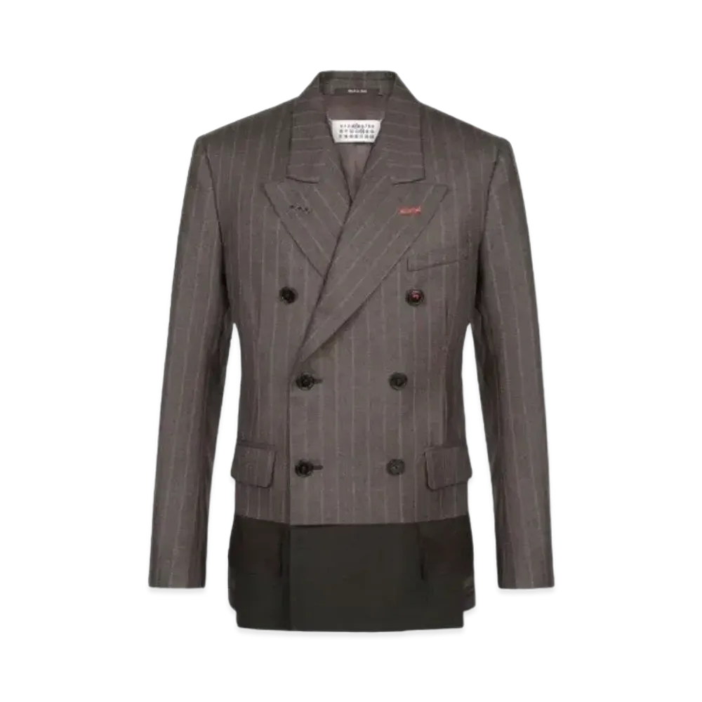 Maison Margiela Spliced Pinstripe Wool Blazer "Gray"
