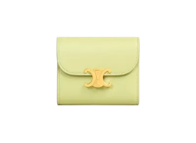CELINE Small Triomphe Wallet In Shiny Calfskin "Light Jade"