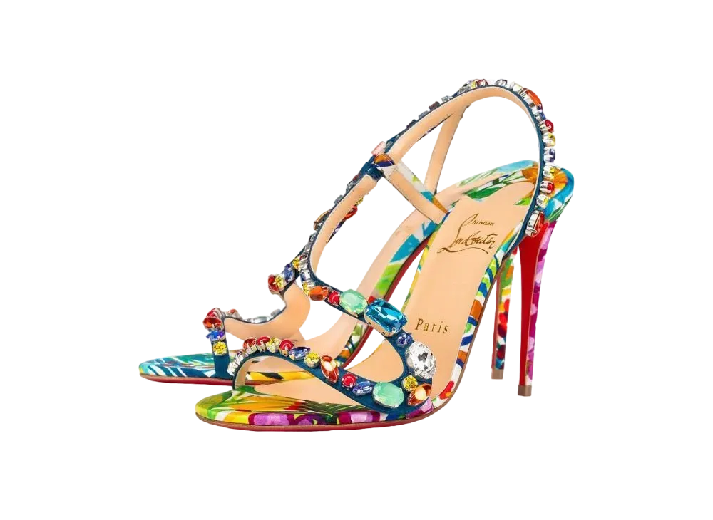 Christian Louboutin Rosapetra 100 mm "Ludwig(Blue)/Multicolor"