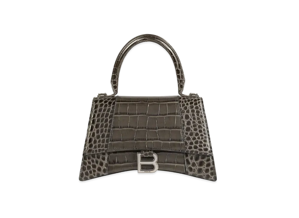 BALENCIAGA Women's Hourglass Small Top Handle Bag "Dark Grey"