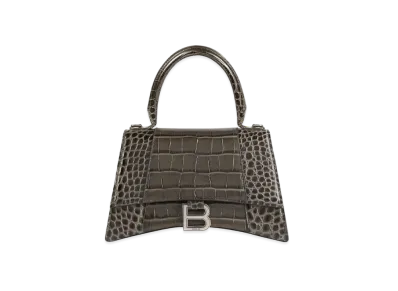 BALENCIAGA Women's Hourglass Small Top Handle Bag "Dark Grey"