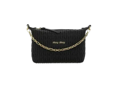 MIU MIU Miu Spirit Matelasse Leather Mini Bag "Black"