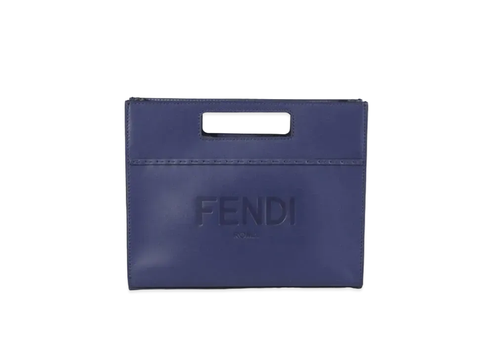 FENDI Shopper Mini Blue Leather Shopper "Blue"