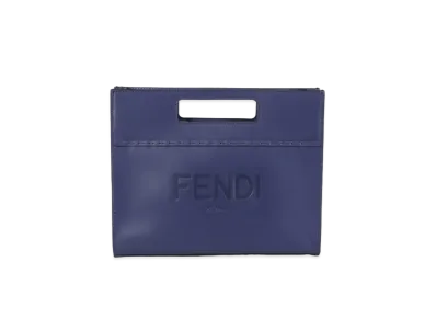 FENDI Shopper Mini Blue Leather Shopper "Blue"