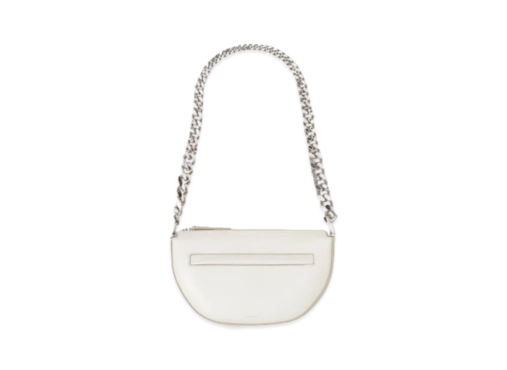 Burberry Mini Leather Zip Olympia Bag "Pale Vanilla"