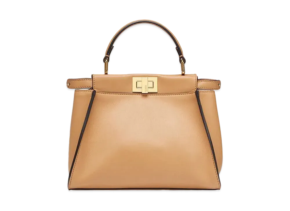 FENDI Peekaboo Mini Leather Bag "Beige"