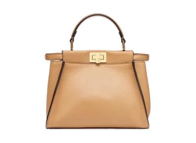 FENDI Peekaboo Mini Leather Bag "Beige"