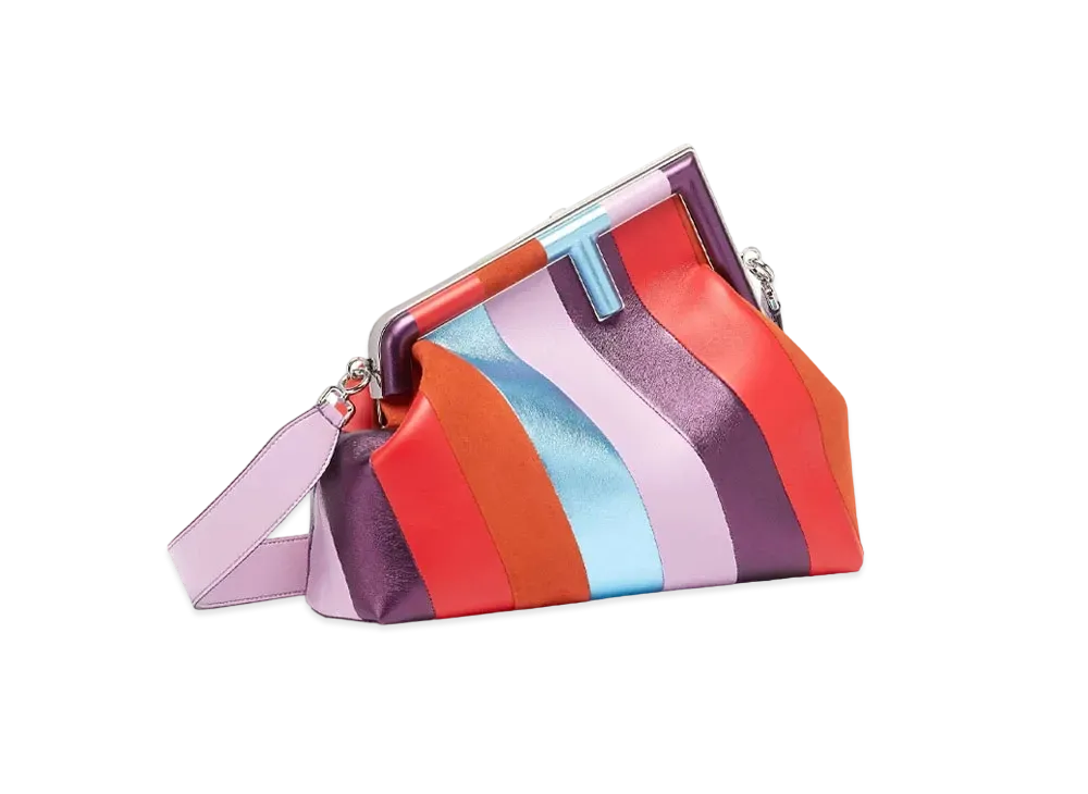 FENDI Fendi First Medium Leather Bag Inlay "Multicolor"