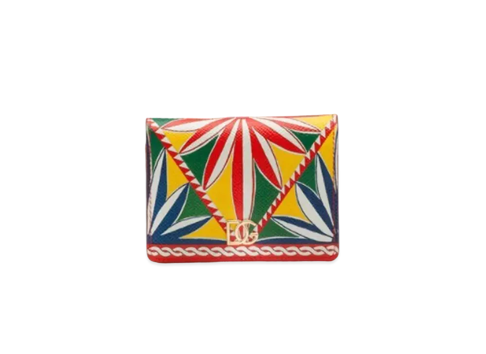 Dolce&Gabbana Continental Wallet Small Dauphine Calfskin Calette Print "Multicolor"