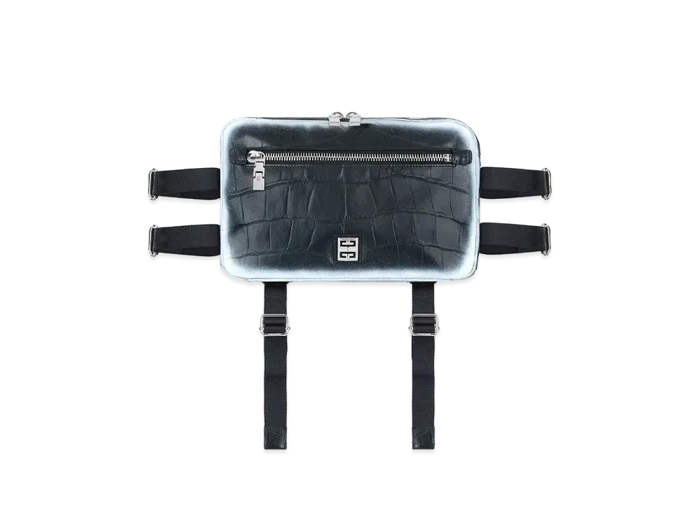 GIVENCHY Venture Bum Bag In Leather With Tag Effect Prints "Black"
