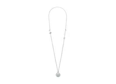 Hermes Hermes Ex-Libris Long Necklace MM "Silver/Pink Gold"
