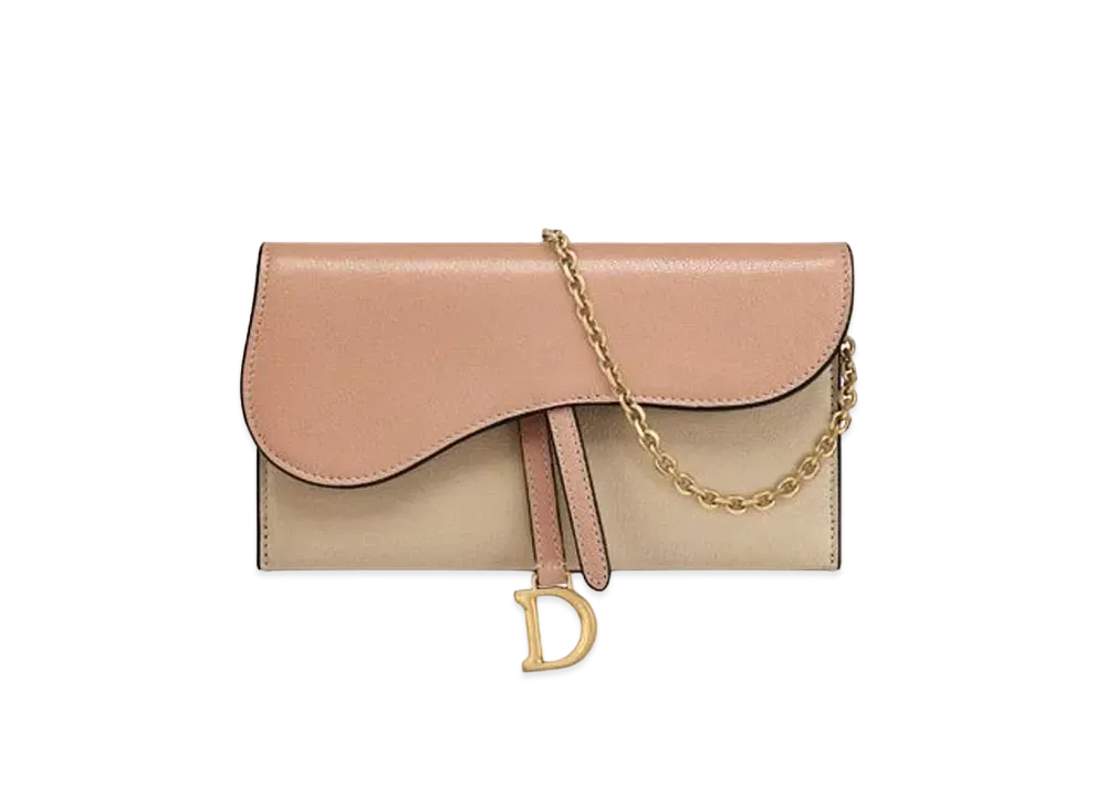 Dior Saddle Wallet Goat Skin "Rose"