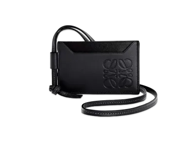 LOEWE Plain Cardholder Necklace In Classic Calfskin "Black"