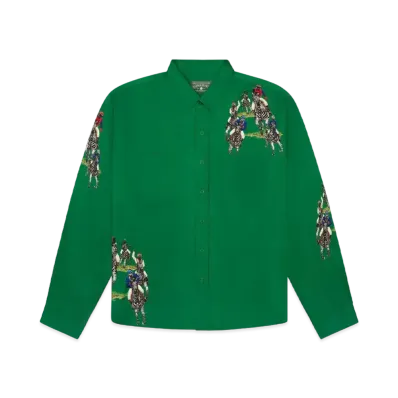 DENIM TEARS Jockey Riders Button Up "Green"