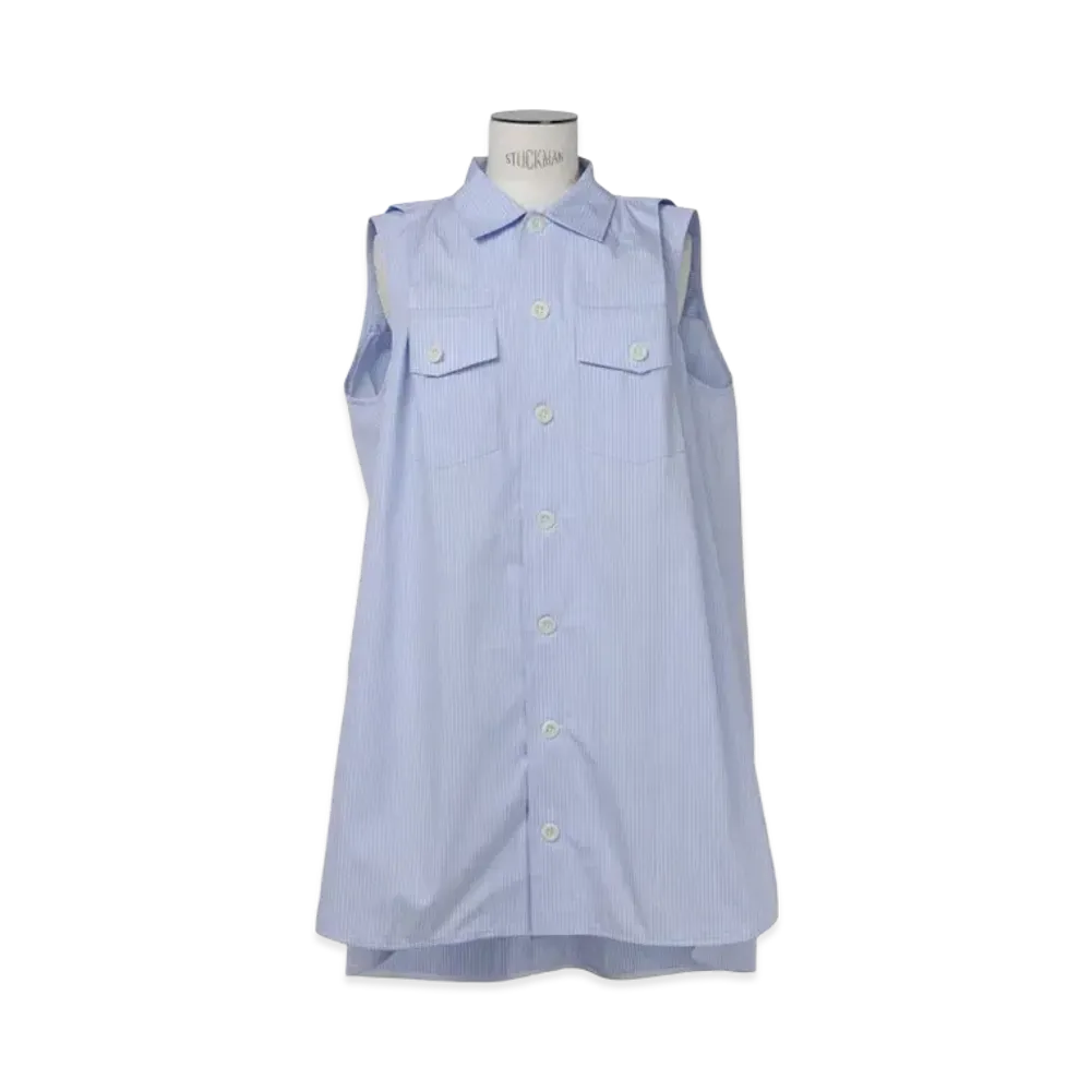 sacai Cotton Poplin Dress "Light Blue Stripe"