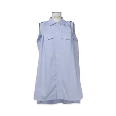 sacai Cotton Poplin Dress "Light Blue Stripe"