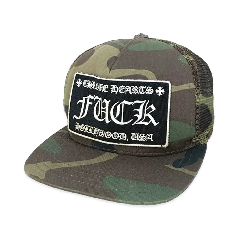 Chrome Hearts Tracker Cap Fuck Camouflage "Green/Brown"