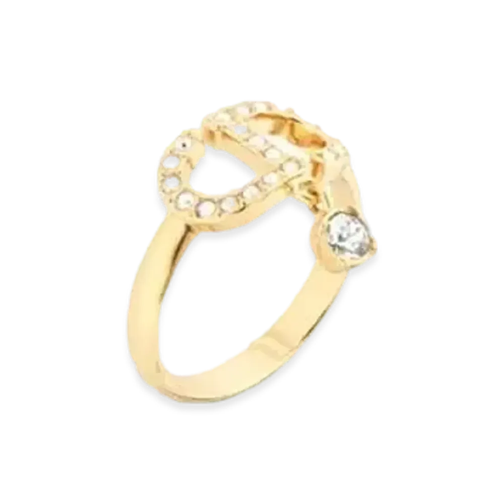 Dior Petit CD Ring Metal and Crystals "Gold/Silver"