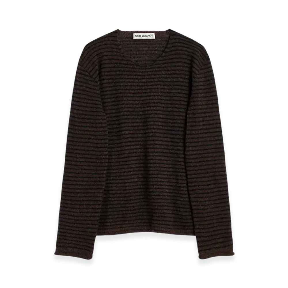 OUR LEGACY Rigid Popover "Dirt Stripe Fuzzy Alpaca"