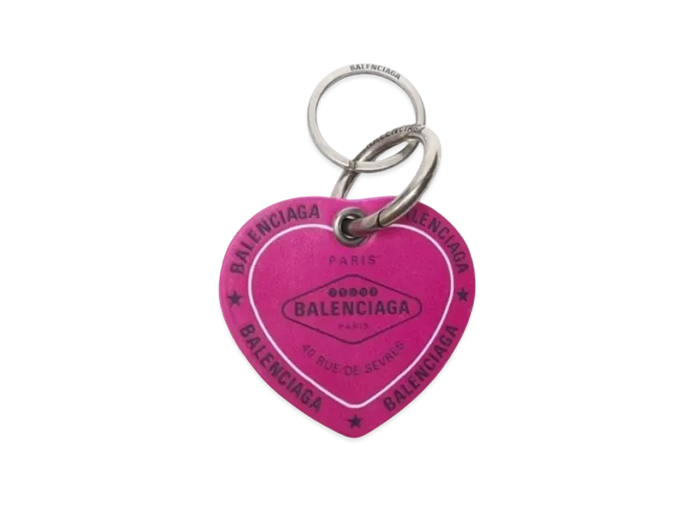 BALENCIAGA Heart-Shaped Key Holder "Fuchsia"
