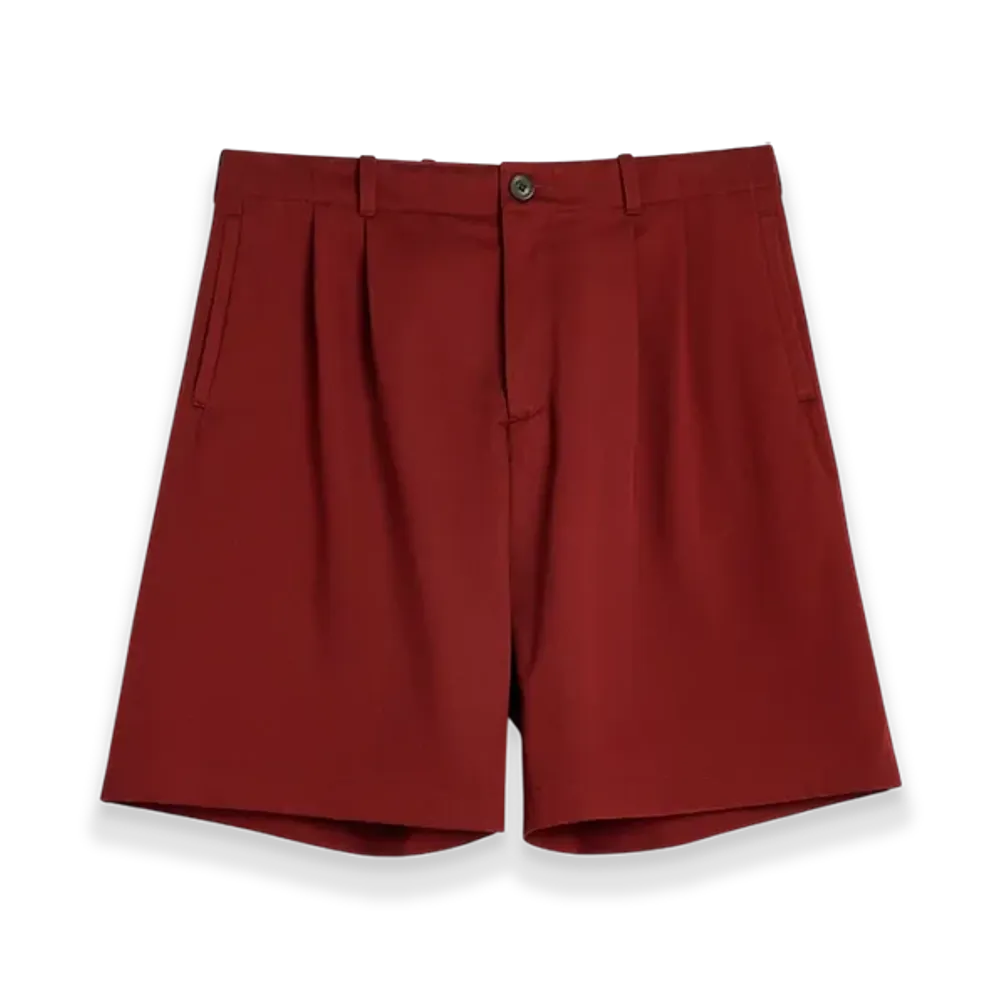 OUR LEGACY Ponte Shorts "Profound Red Megatwist Twill"