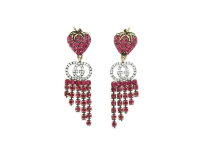 GUCCI Strawberry Earrings with Crystals