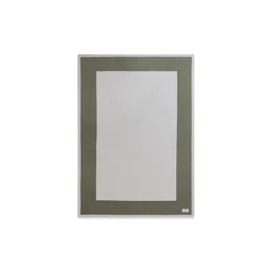 AMI PARIS Black Cotton Bicolor Beach Towel "BlancCreme/Loden"