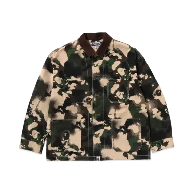 A BATHING APE Map Camo Work Jacket "Green"