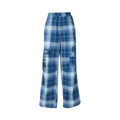HYSTERIC GLAMOUR Type Logo Remake Check Pants "Blue"