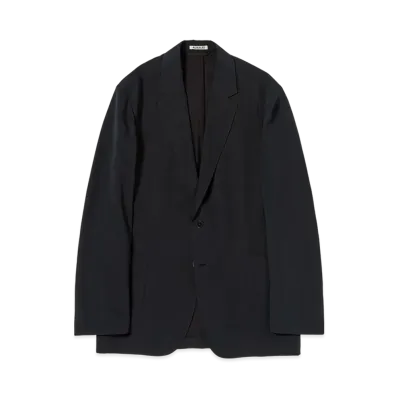 AURALEE Light Cotton Wool Viyella Jacket "Black"