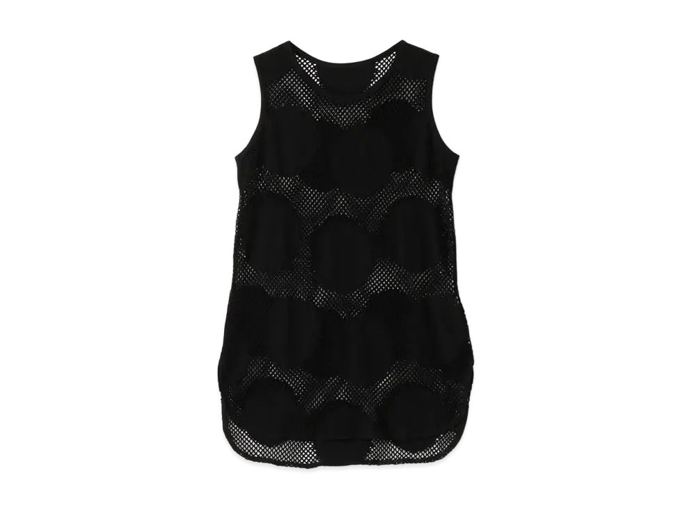 Yohji Yamamoto Y's 60/2 POLKA DOT HOLE MESH SLVLESS T "Black"