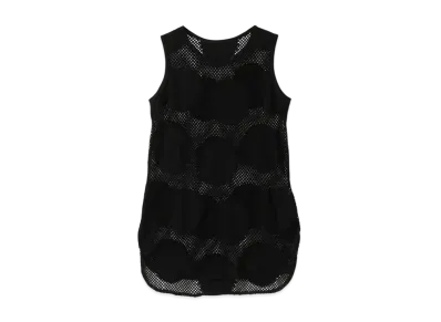 Yohji Yamamoto Y's 60/2 POLKA DOT HOLE MESH SLVLESS T "Black"