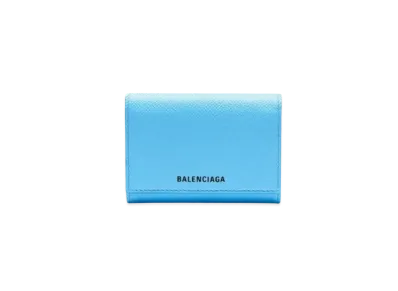 BALENCIAGA Ville Organ-Style Card Holder "Light Blue/Light Black"