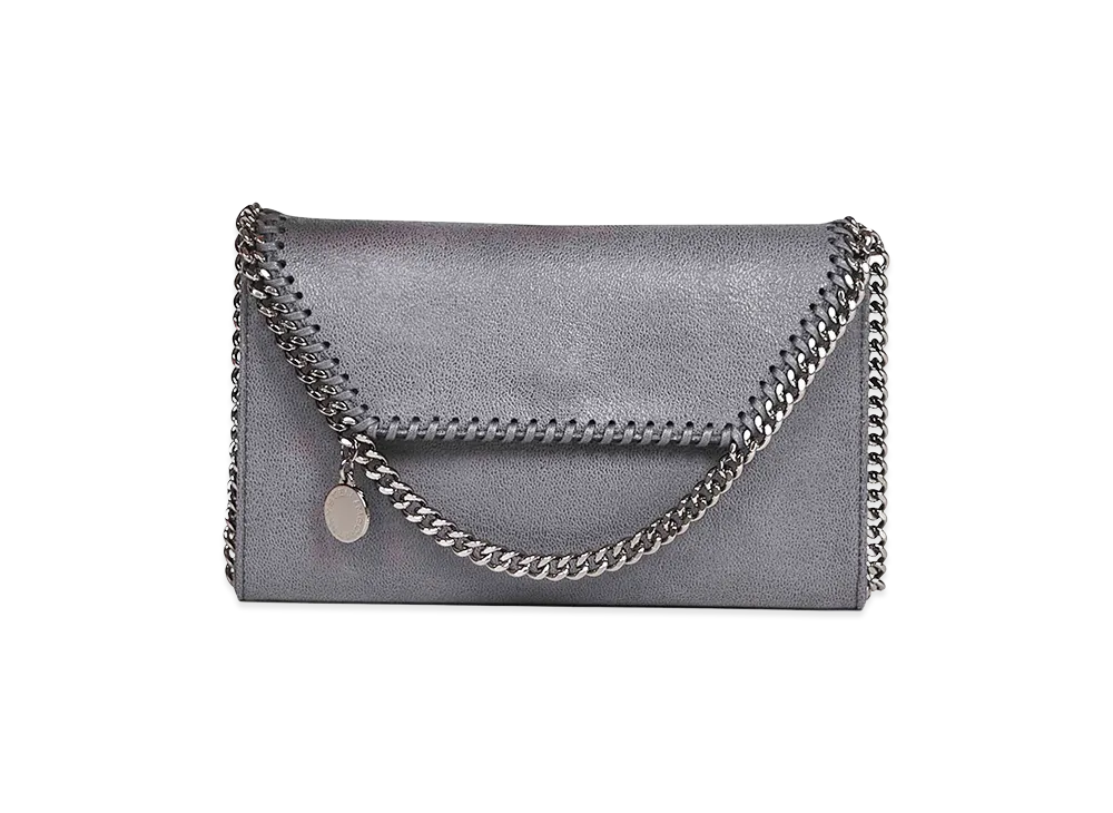 STELLA McCARTNEY Women's Shaggy Deer Mini Falabella Crossbody Bag "Gray/Dark Grey"