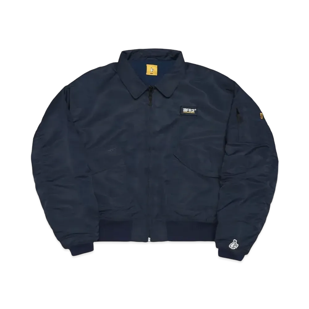 FR2 Embroidery Nylon Flight Jacket "Navy"
