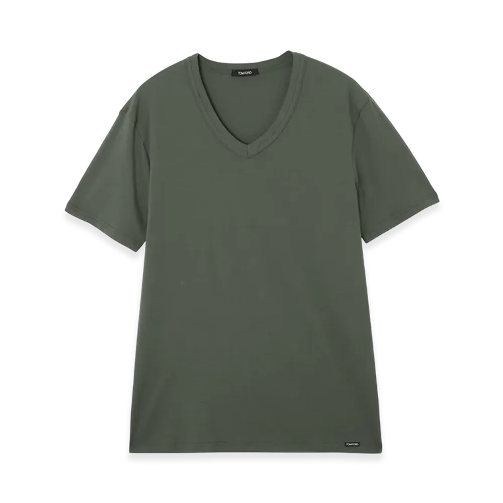 TOM FORD V-Neck Tee "Militarygreen"