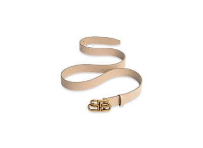 BALENCIAGA BB Slim Belt "Cream"