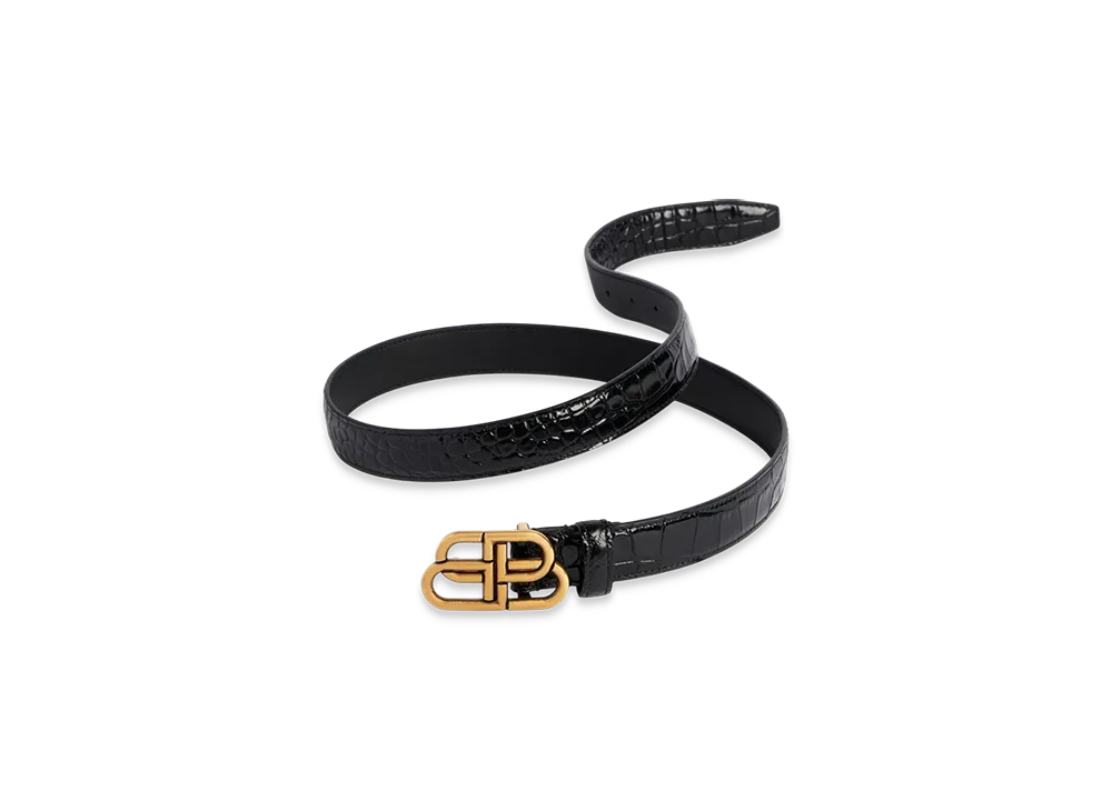 BALENCIAGA BB Thin Belt "Black"