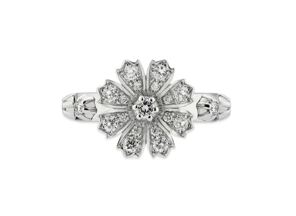 GUCCI Diamond Flower Ring