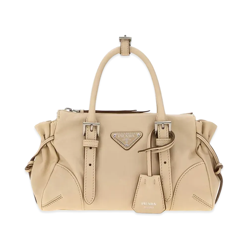 PRADA Women's Leather Small Karin Handbag "Beige"