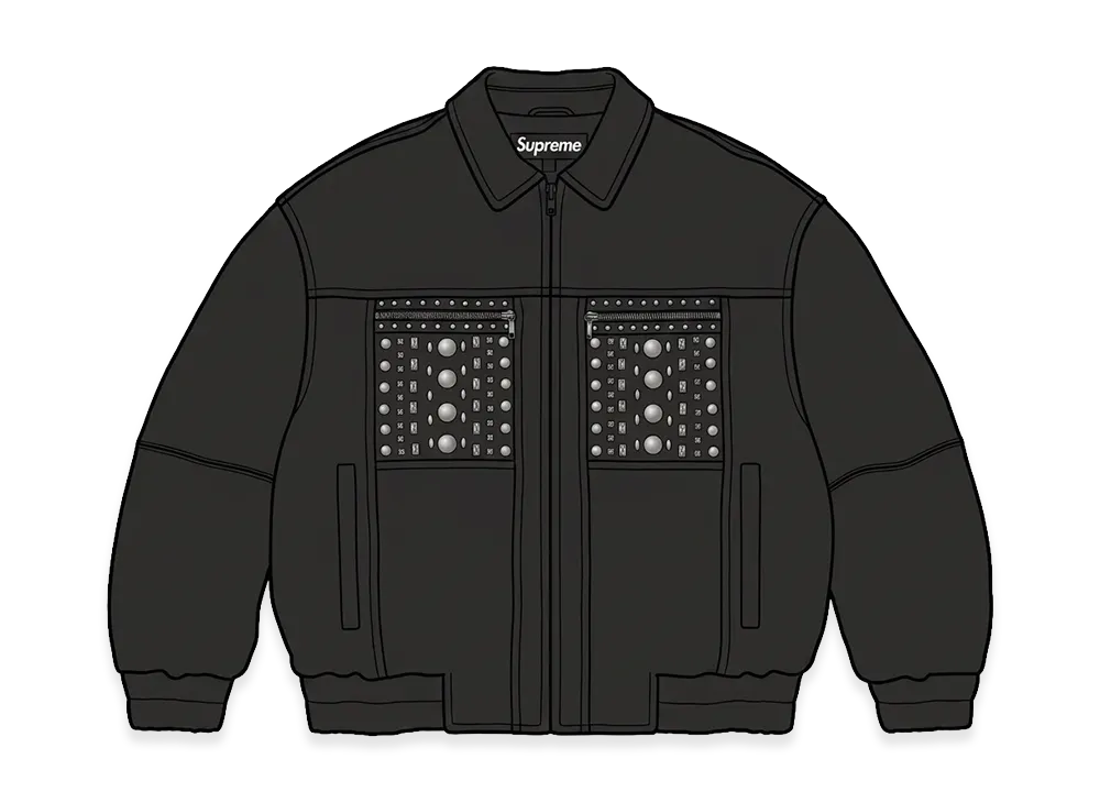 Supreme Multi Studded Leather Jacket "Black"