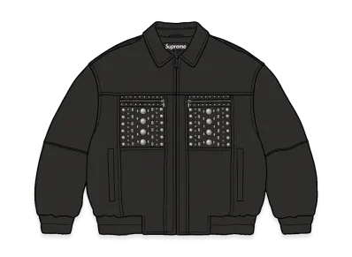 Supreme Multi Studded Leather Jacket "Black"