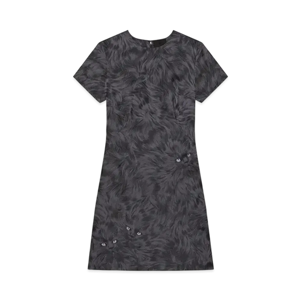 GIVENCHY Dress In Cat Jacquard "Charcoal"