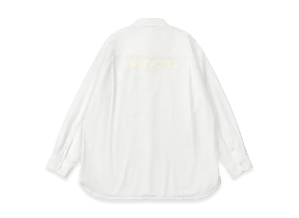 everyone Back Logo Typewriter Regular Collar Shirt "White"