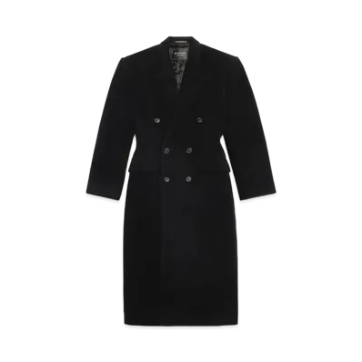 BALENCIAGA Women's Cinched Coat Cashmere "Black"