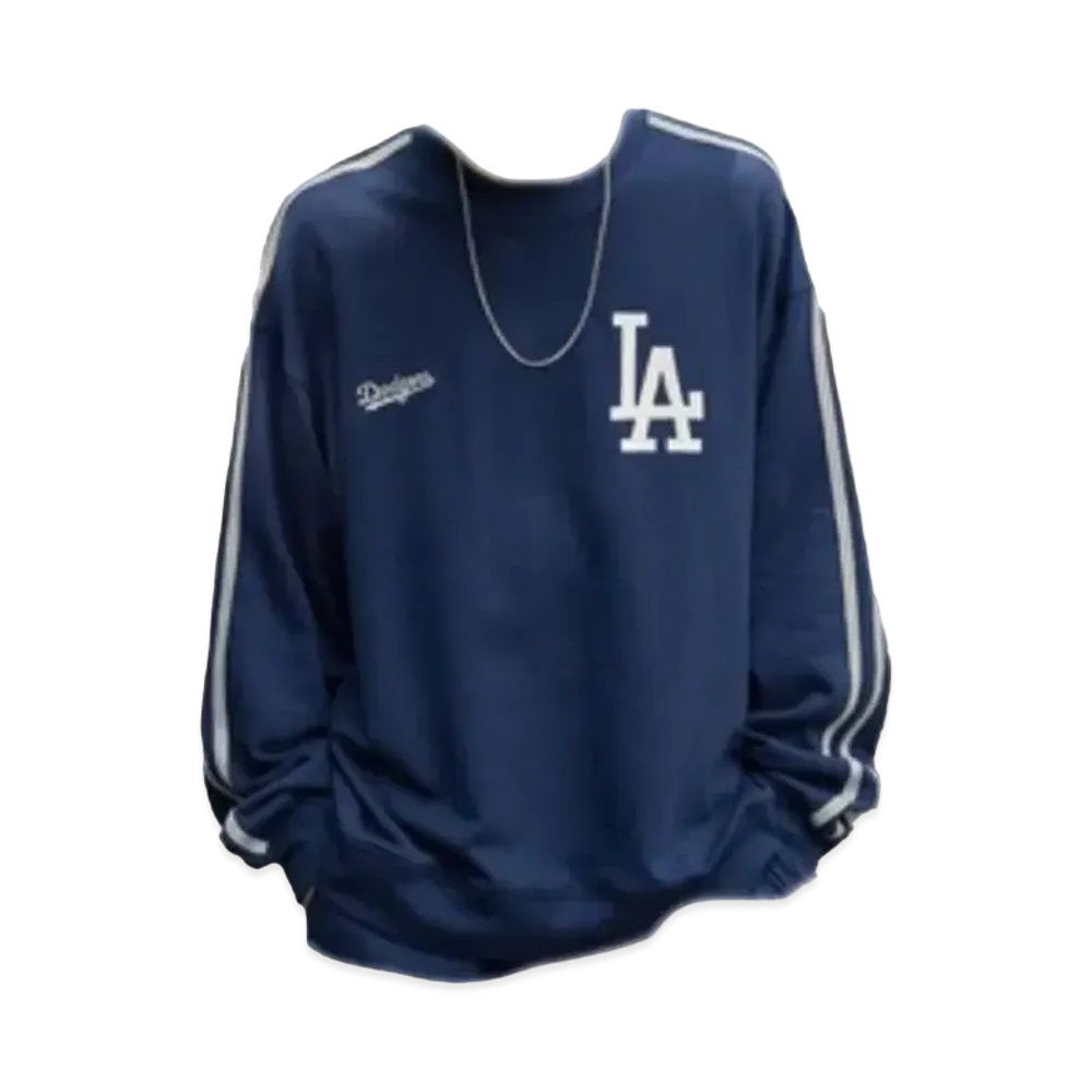 MLB Exclusive Set Up Patch Embroidery Side Line Big Silhouette Pullover Sweatshirt & Sweatpants "Navy"