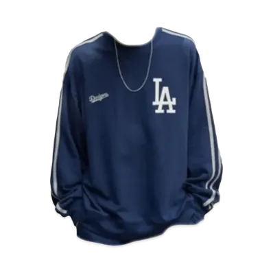 MLB Exclusive Set Up Patch Embroidery Side Line Big Silhouette Pullover Sweatshirt & Sweatpants "Navy"
