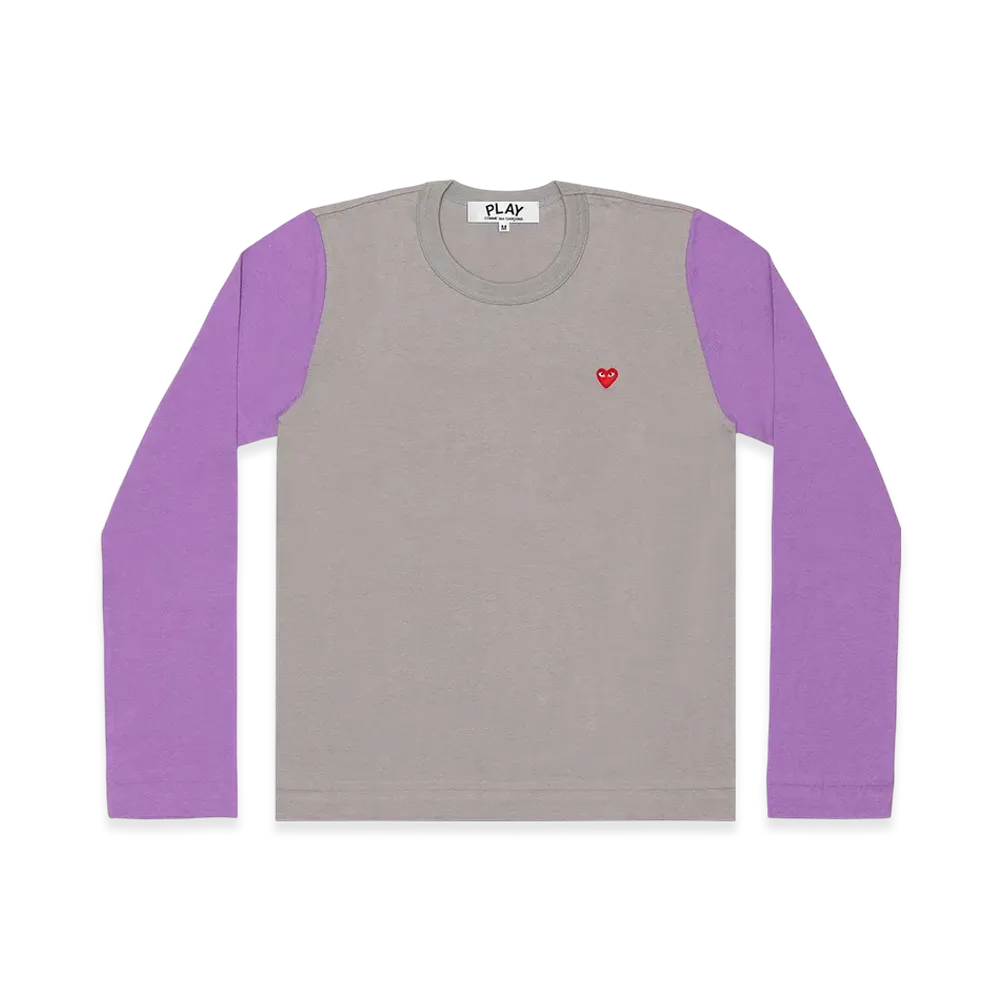 PLAY COMME des GARCONS Red Heart Coloured L/S T-Shirt Ladies "Gray/Purple"