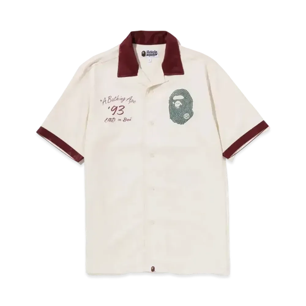A BATHING APE x END. Bowling Shirt "Ivory"